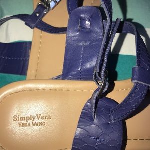 Navy blue rhinestone sandals